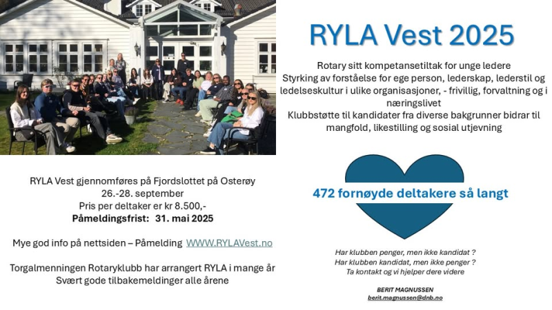 Rotary Youth Leadership Award (Gjennomført)